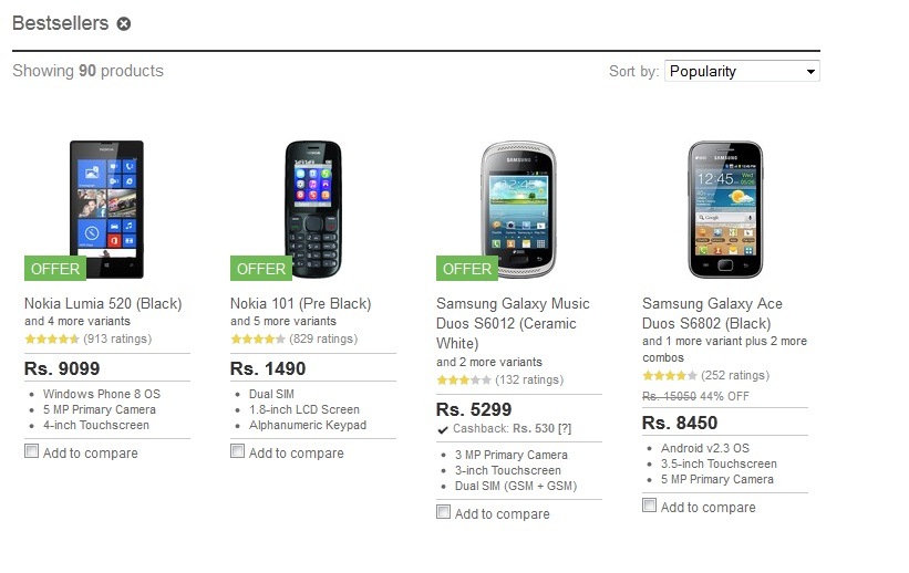 samsung galaxy s2 price flipkart