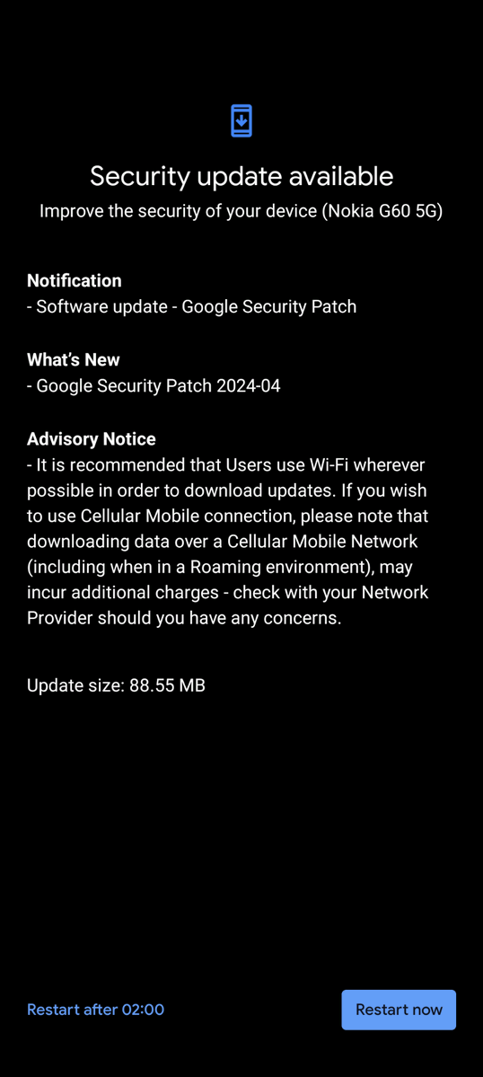 nokia g60 5g april security update