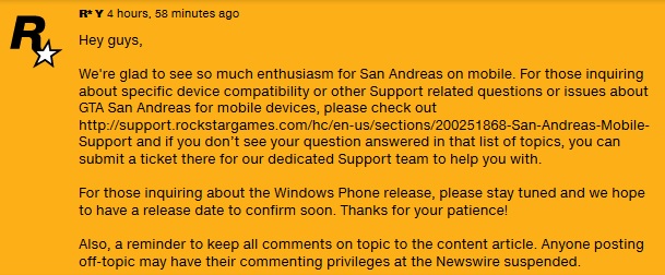 Confira mais sobre GTA San Andreas no Windows Phone (Demais!!)