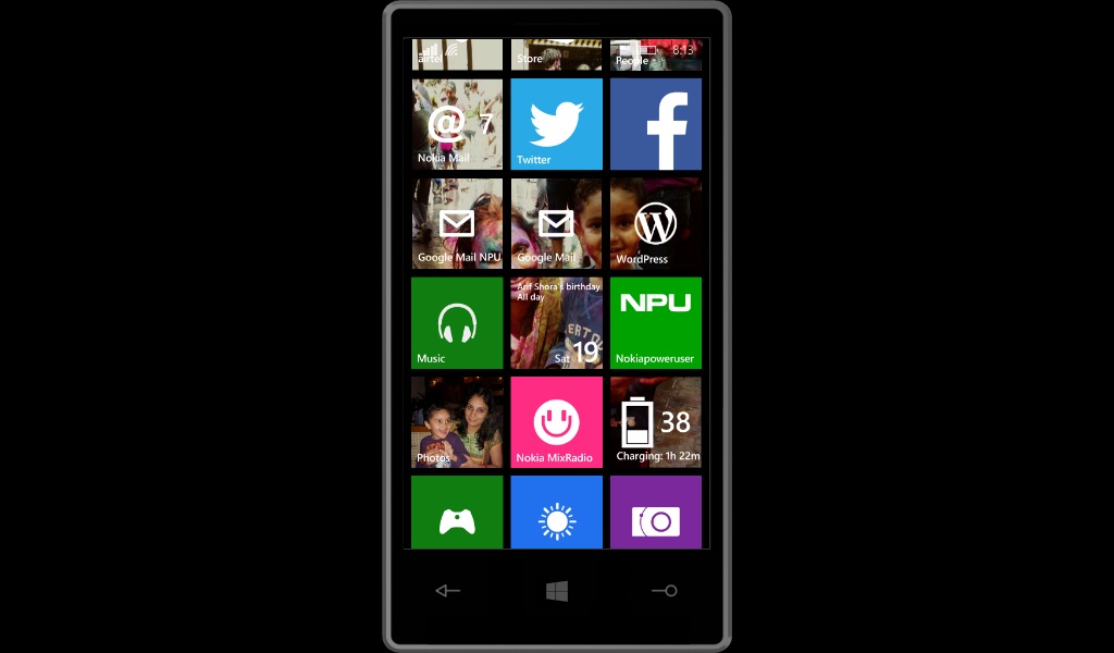 windows phone screen