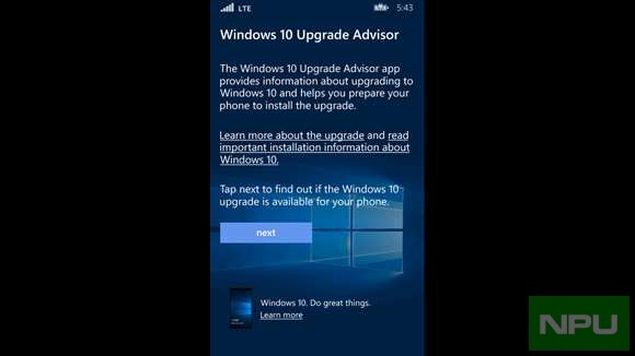 upgrade advisor windows 10 mobile