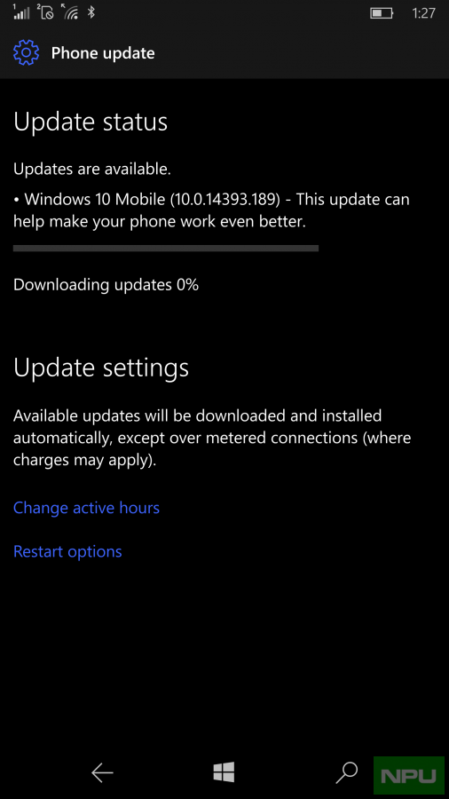 Windows 10 Mobile Build 14393.189 (10.0.14393.189) Changelog