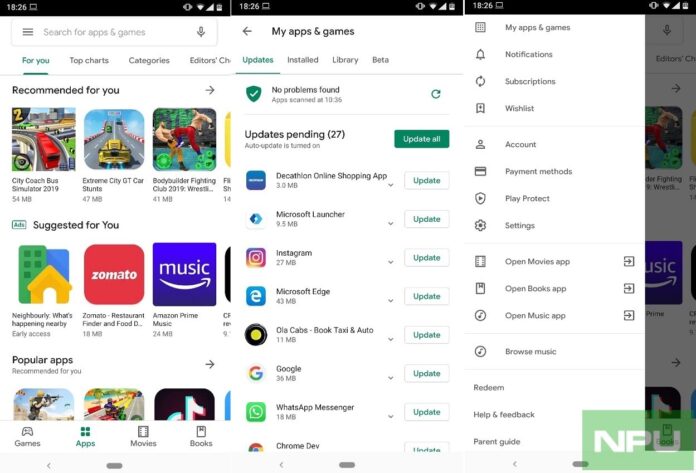 Google Play Store update