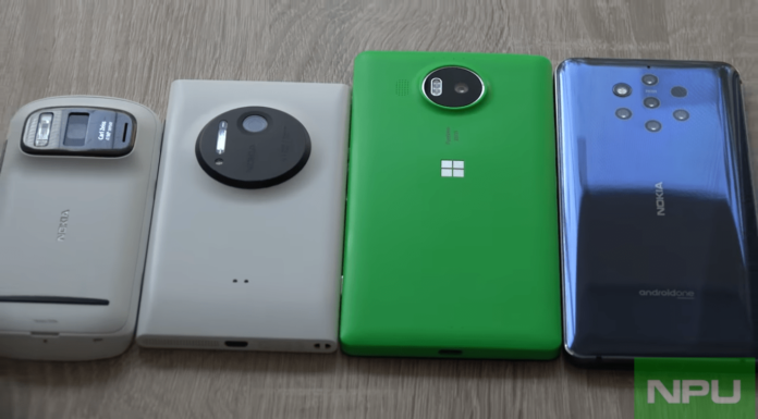Four generations of Nokia PureView flagships including Nokia 9 pitted against each other