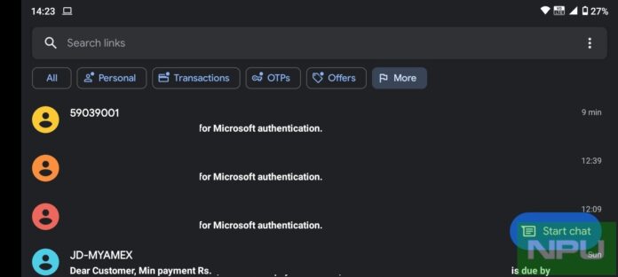 Android messages new UI