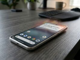 A close-up view of a Google Pixel 10 Pro showing a critical system warning about high CPU usage and heat after the April update.