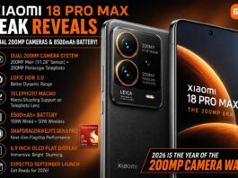 Xiaomi 18 Pro Max Leak Reveals Dual 200MP Cameras, Massive 8500mAh Battery, and Snapdragon 8 Elite Gen 6 Pro