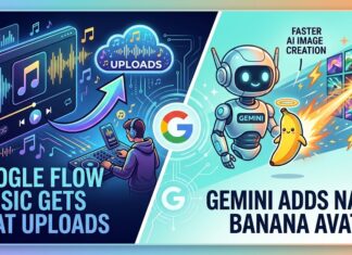 Google Flow Music Gets Beat Uploads, Gemini Adds Nano Banana Avatar for Faster AI Image Creation